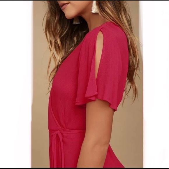 Lulus Much Obliged Maxi Wrap Dress - Size Medium - Picture 3 of 16